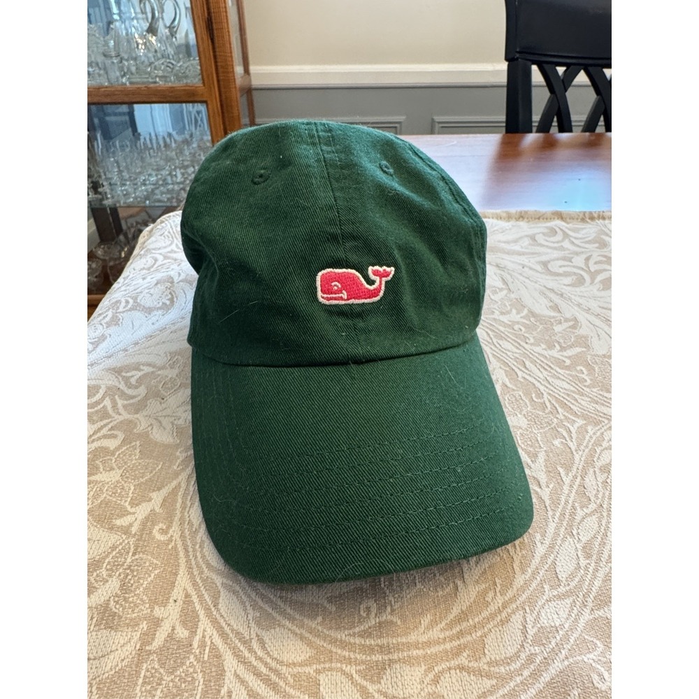 Vineyard Vines Baseball Hat Mens Green Whale Logo Adjustable Cap OSFM